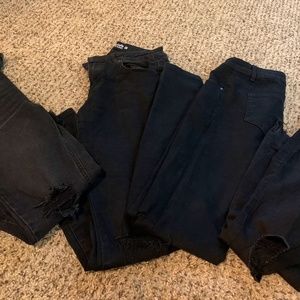 Distressed black jeans bundle